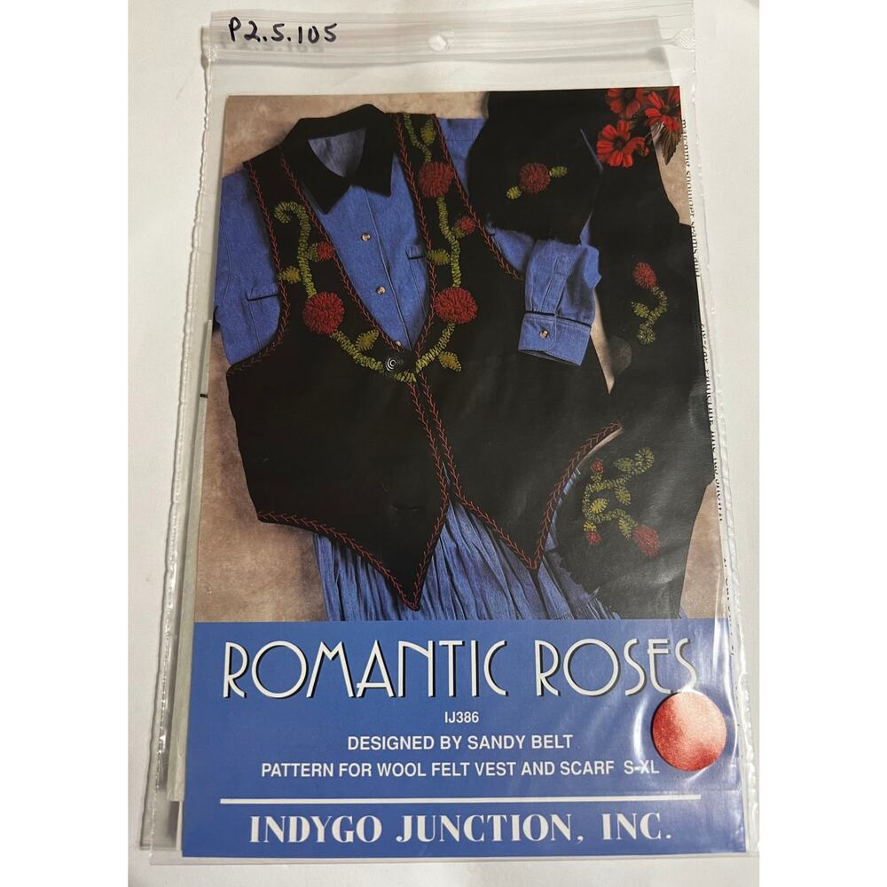 NEW Indygo Junction-Romantic Roses Vest or Scarf Set Pattern & Instructions